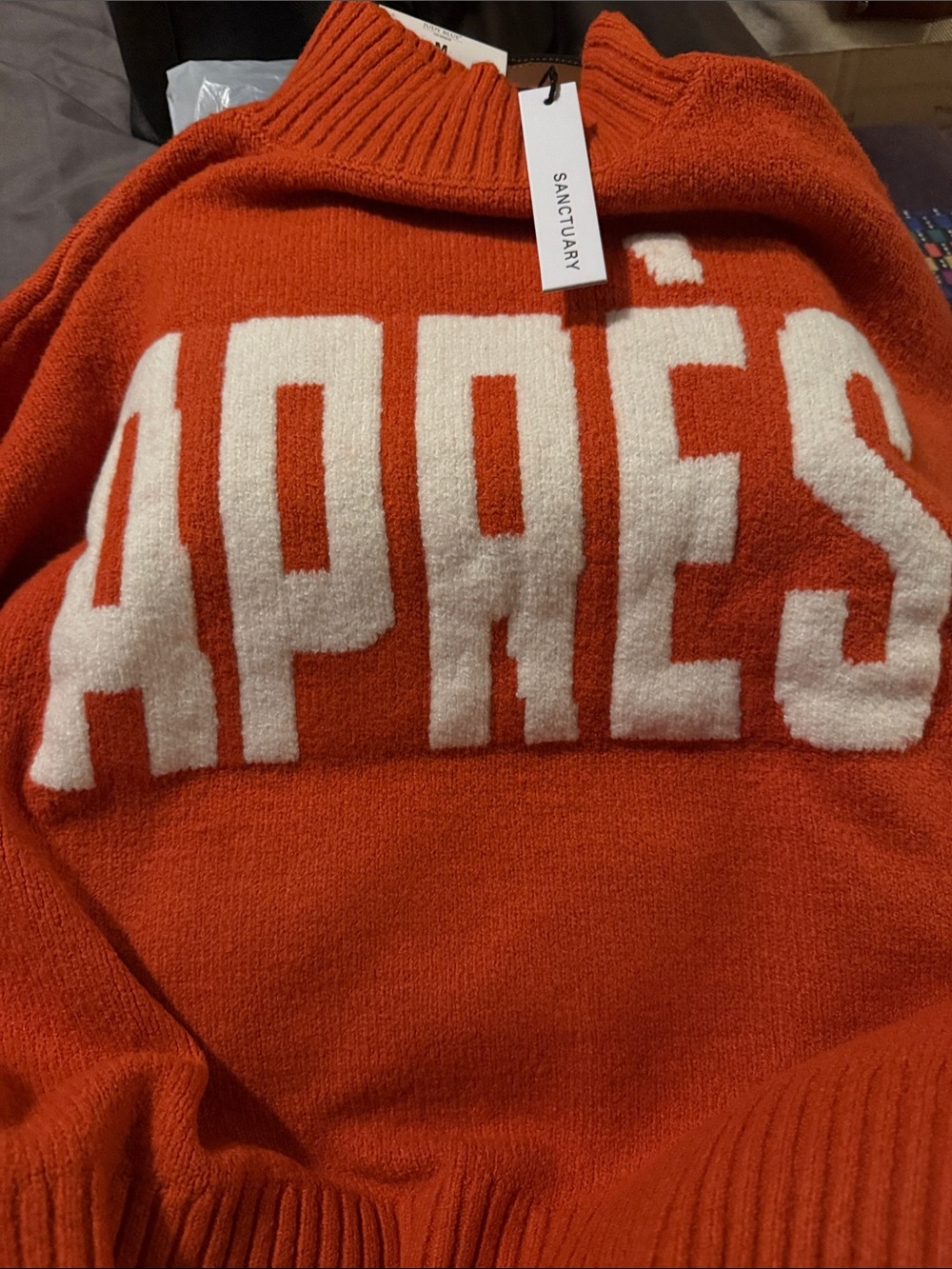 Sanctuary Orange Sweater with White APRÈS Logo